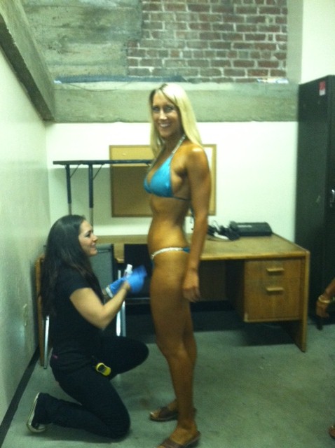 Buffing me before hitting the stage