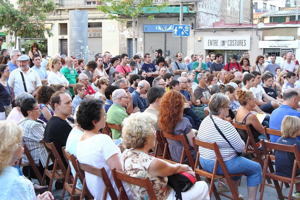 Early neighbourhood assembly of 'Guanyem Barcelona/Barcelona en Comú' in Poble Nou neighbourhood, Barcelona, july 2014