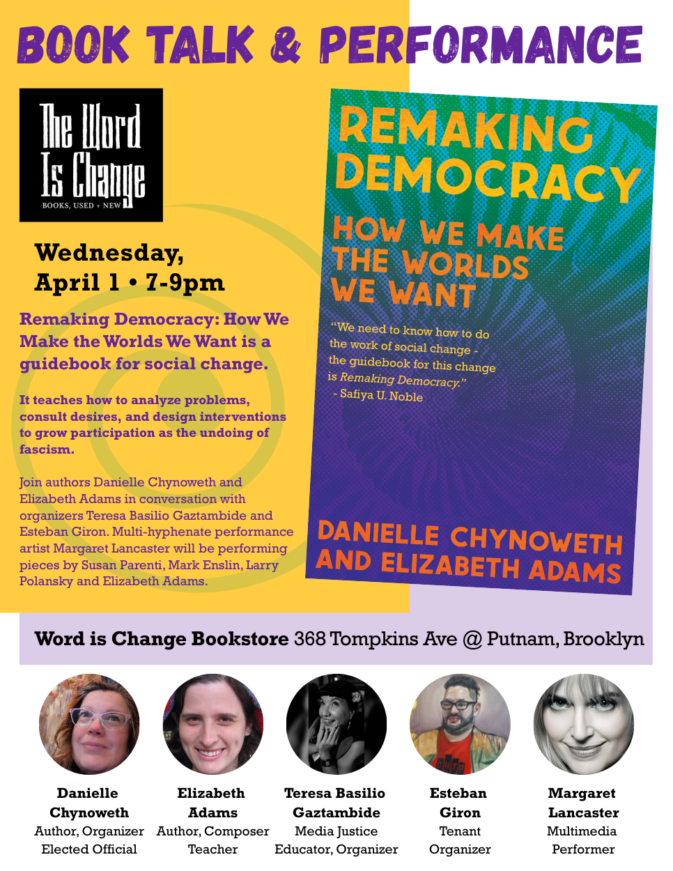 Remaking Democracy at The Word Is Change | Brooklyn, NY