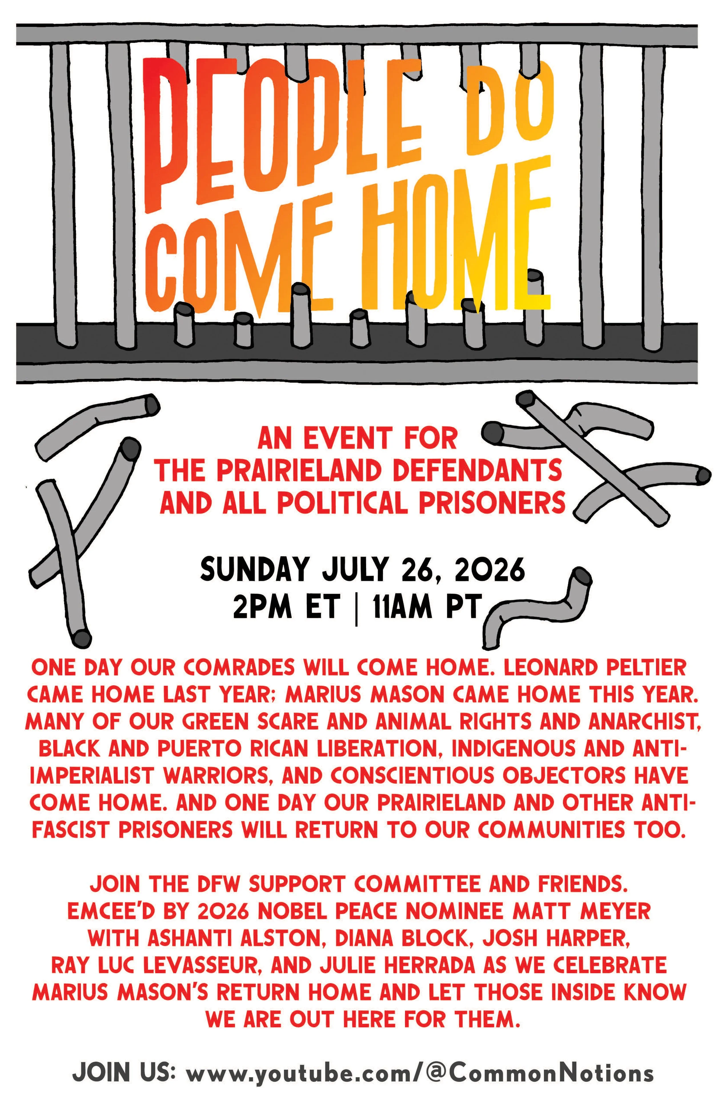 People Do Come Home: An Event for the Prairieland Defendants and All Political Prisoners | Virtual