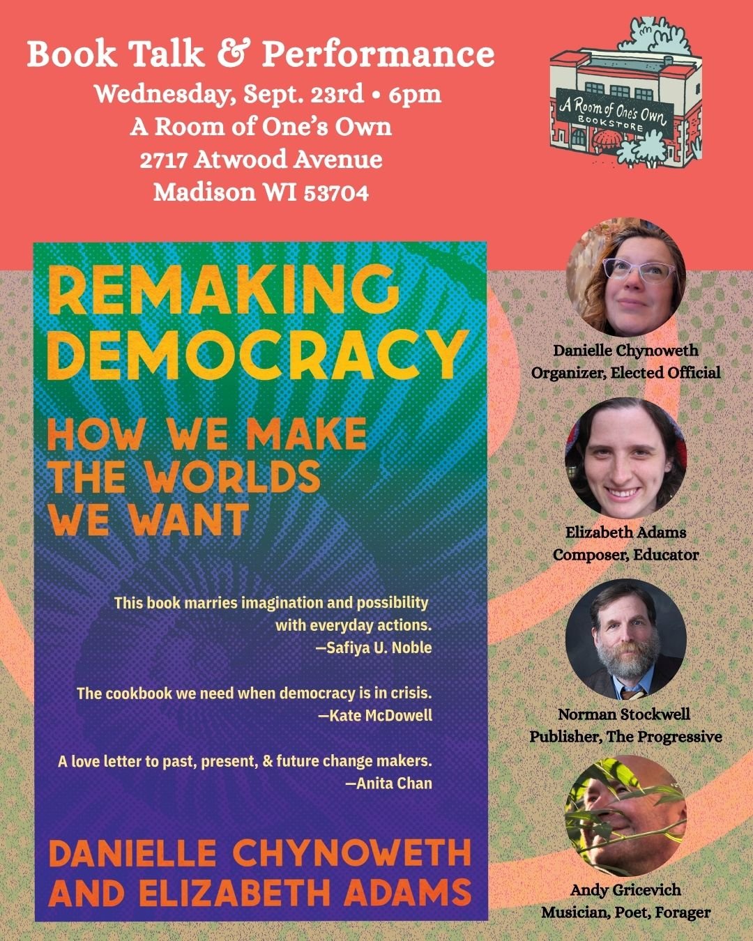 Remaking Democracy Book Talk and Performance with Norman Stockwell, Andy Gricevich | Madison, WI