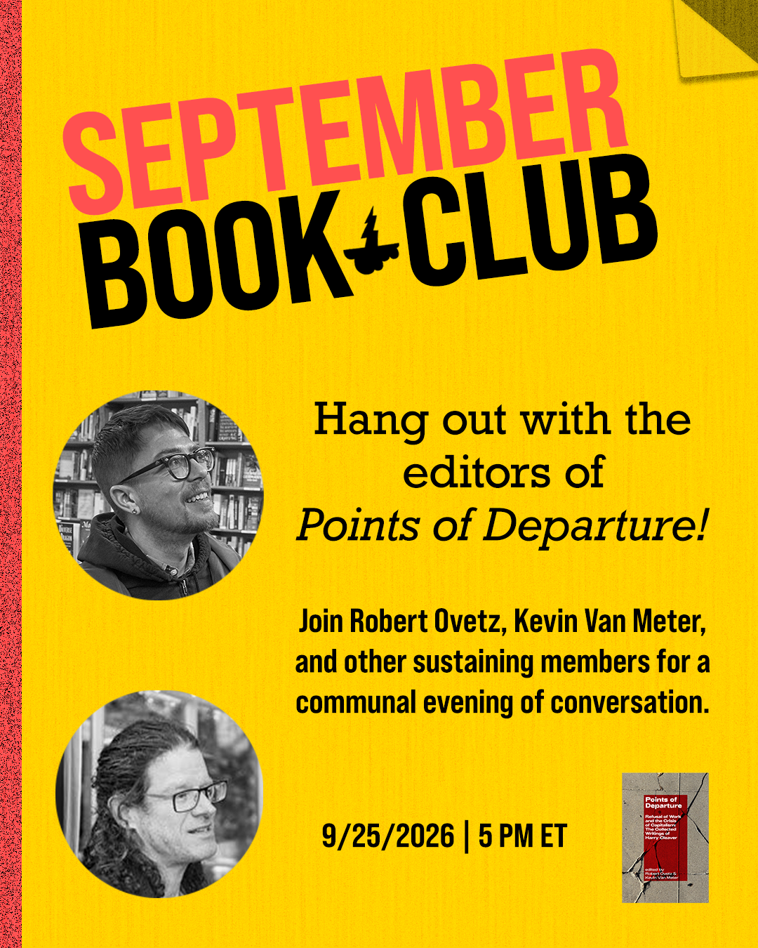 Sustainer Book Club, POINTS OF DEPARTURE | Virtual