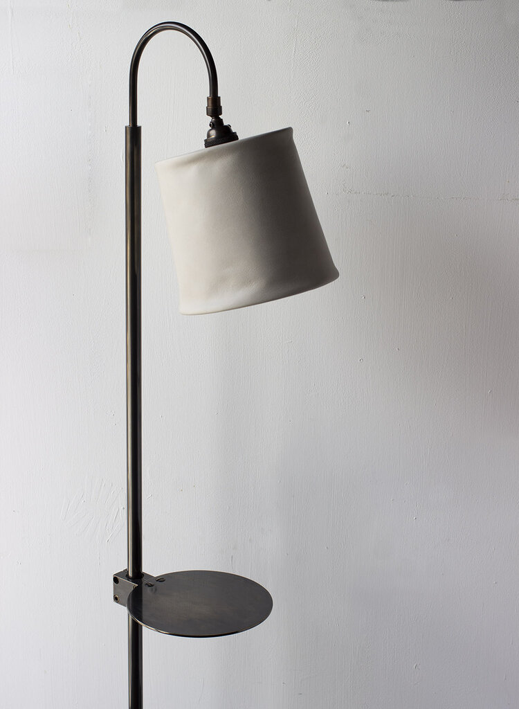 SERIES 01 FLOOR LAMP WITH TRAY - ASH - DARK PATINATED BRASS — ADAM OTLEWSKI