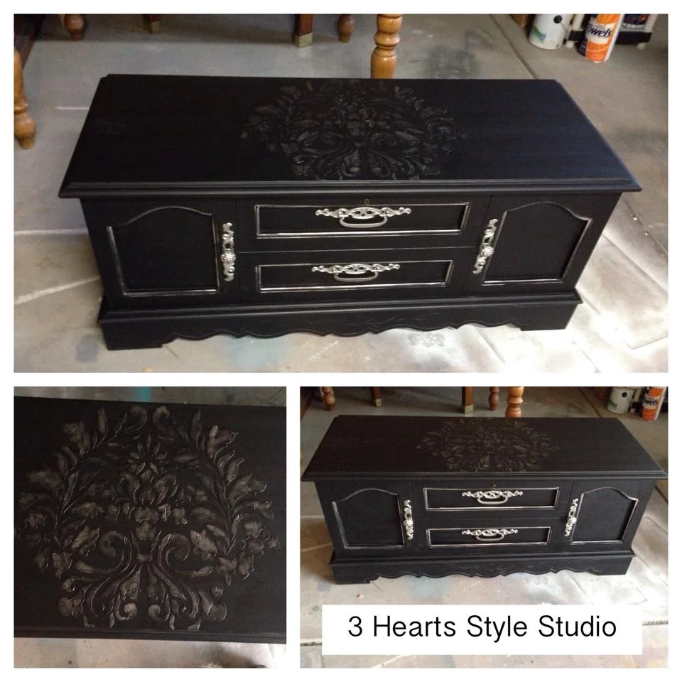 Black Wood Trunk - Painted Furniture Collection Denver, Colorado