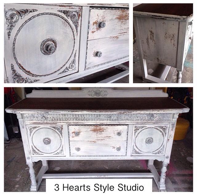 Antique Buffet Rustic White - Painted Furniture Collection Denver, Colorado