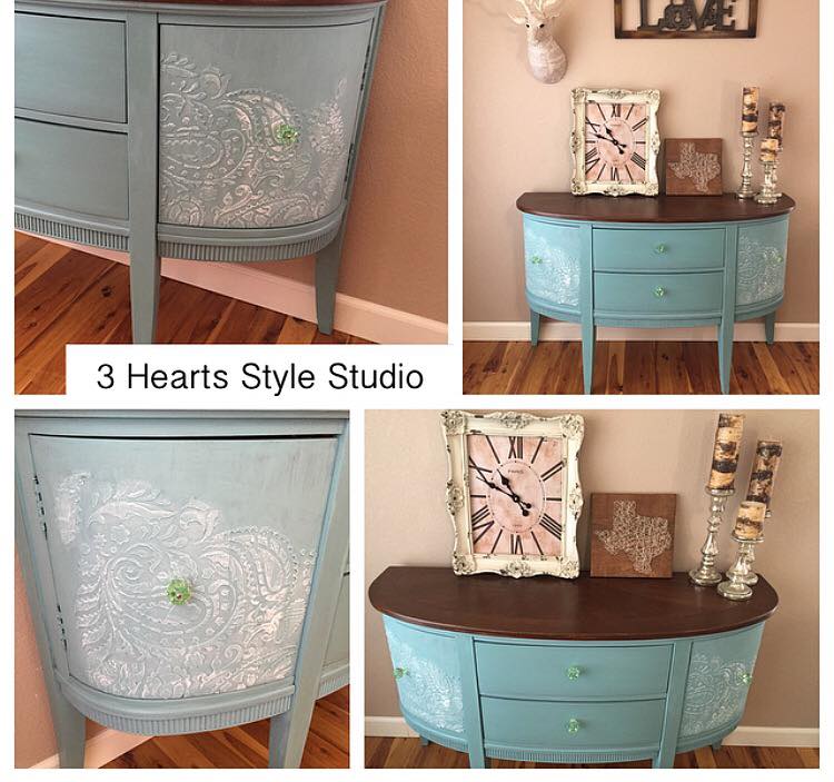 Teal Media Console - Painted Furniture Collection Denver, Colorado