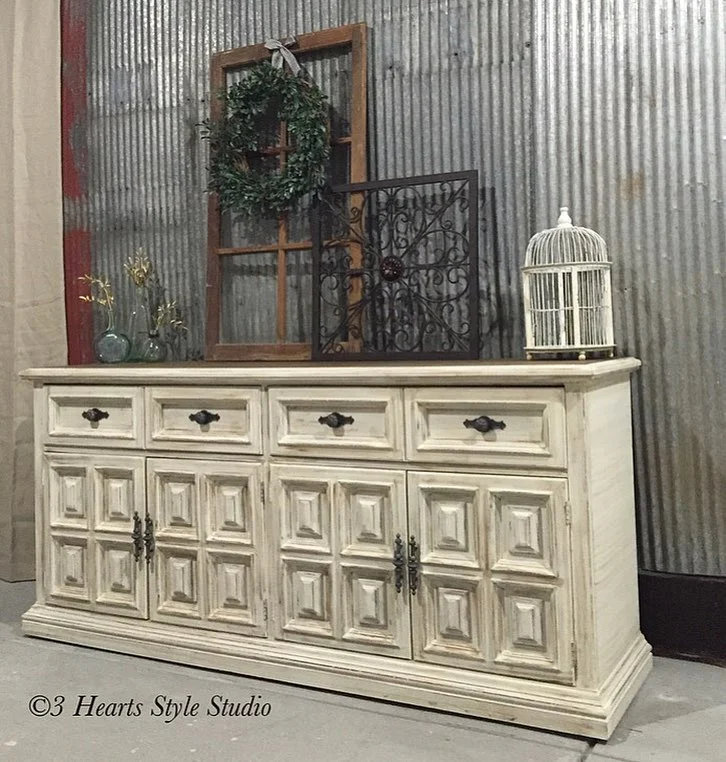 Rustic Farmhouse Style Media Console - Painted Furniture Collection Denver, Colorado