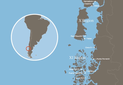 From verlasso.com: “At 42° south, far from cities, villages and industrial pollutants, we found ideal growing conditions that yield the freshest and healthiest salmon.”