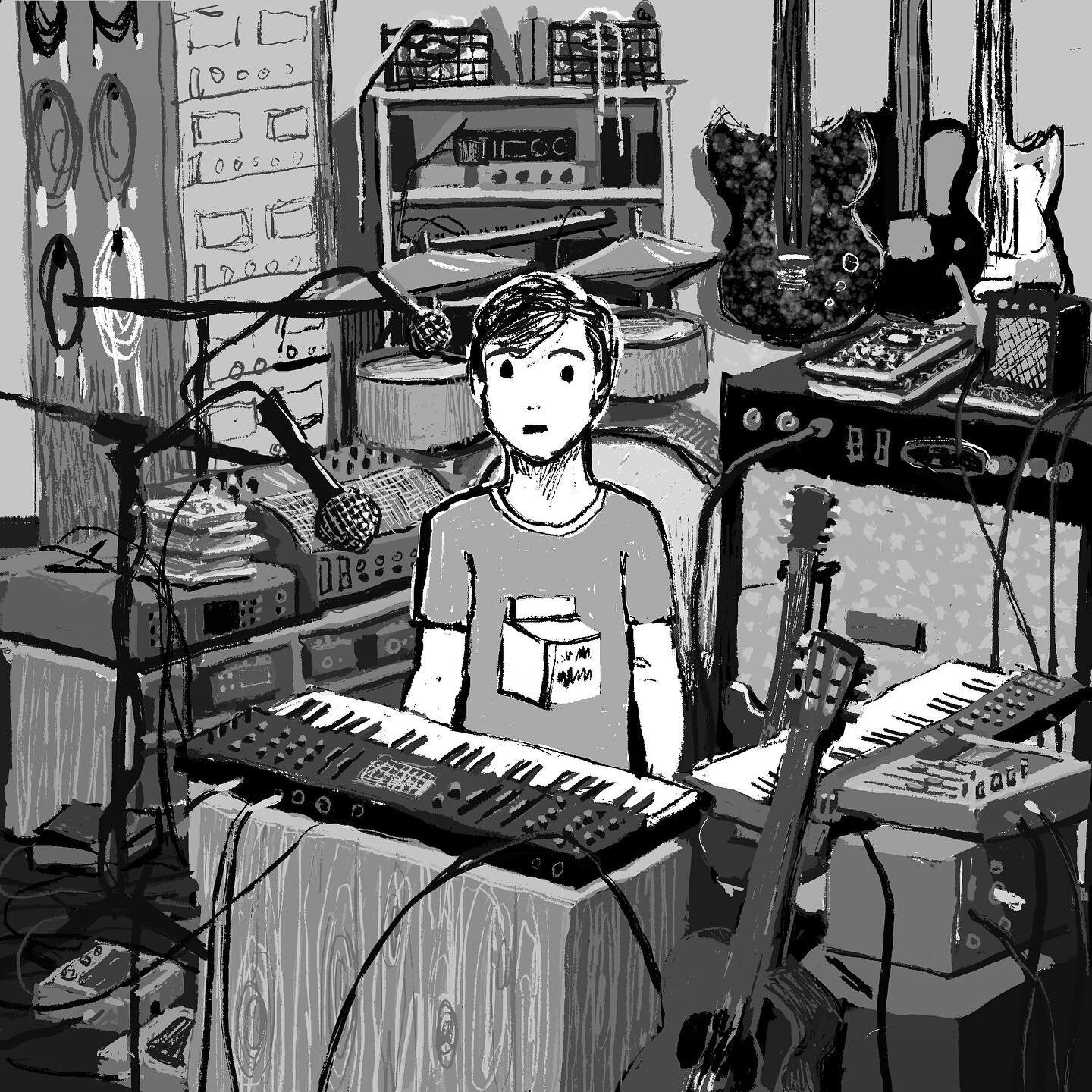 GEAR for #inktober  Jon in his natural habitat 💙 Also the reason we will never get a tiny house.

@inktober #musicstudio #musicgear #gear #musicianlifestyle #tinyhouses #baltimoremusic #baltimoreartist #homestudio #sonicyouth @atomicmusic @musicgoro