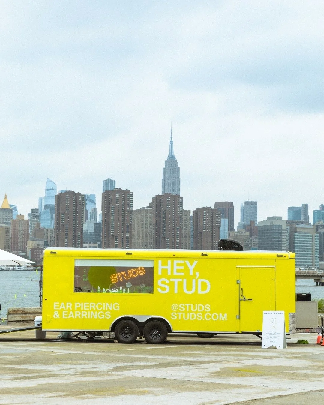 Studs Piercing hired HUXHUX Design Inc. as its lead interior designer for this mobile retail concept.  In response to the Covid-19 pandemic, the client requested a solution for bringing their piercing studio to clients in a more agile and adaptive ma
