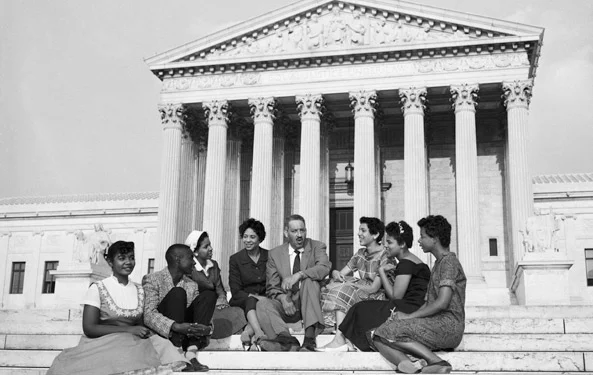  Little Rock Nine with Thurgood Marshall 