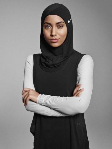 Weightlifter Amna al Haddad sporting her Nike Sports Hijab
