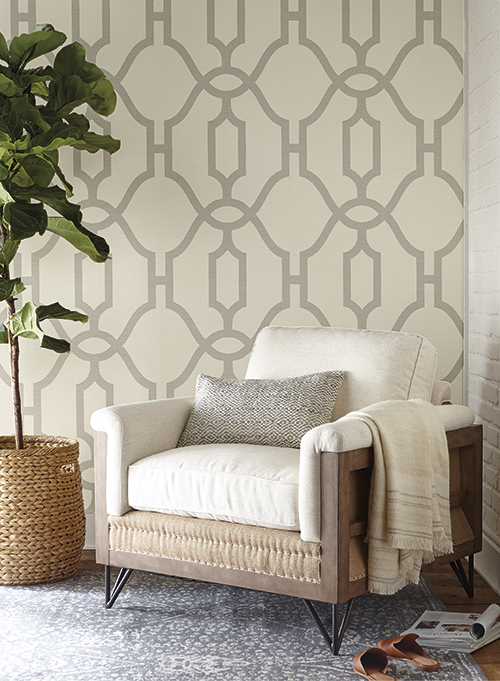 ME1555 WOVEN TRELLIS WALLPAPER