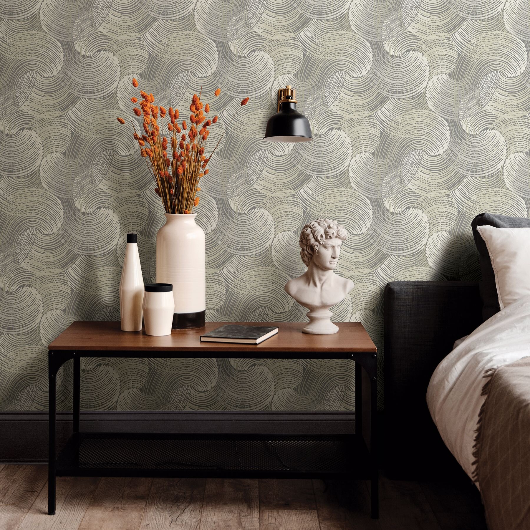 2964-25906 KARSON SWIRLING WALLPAPER