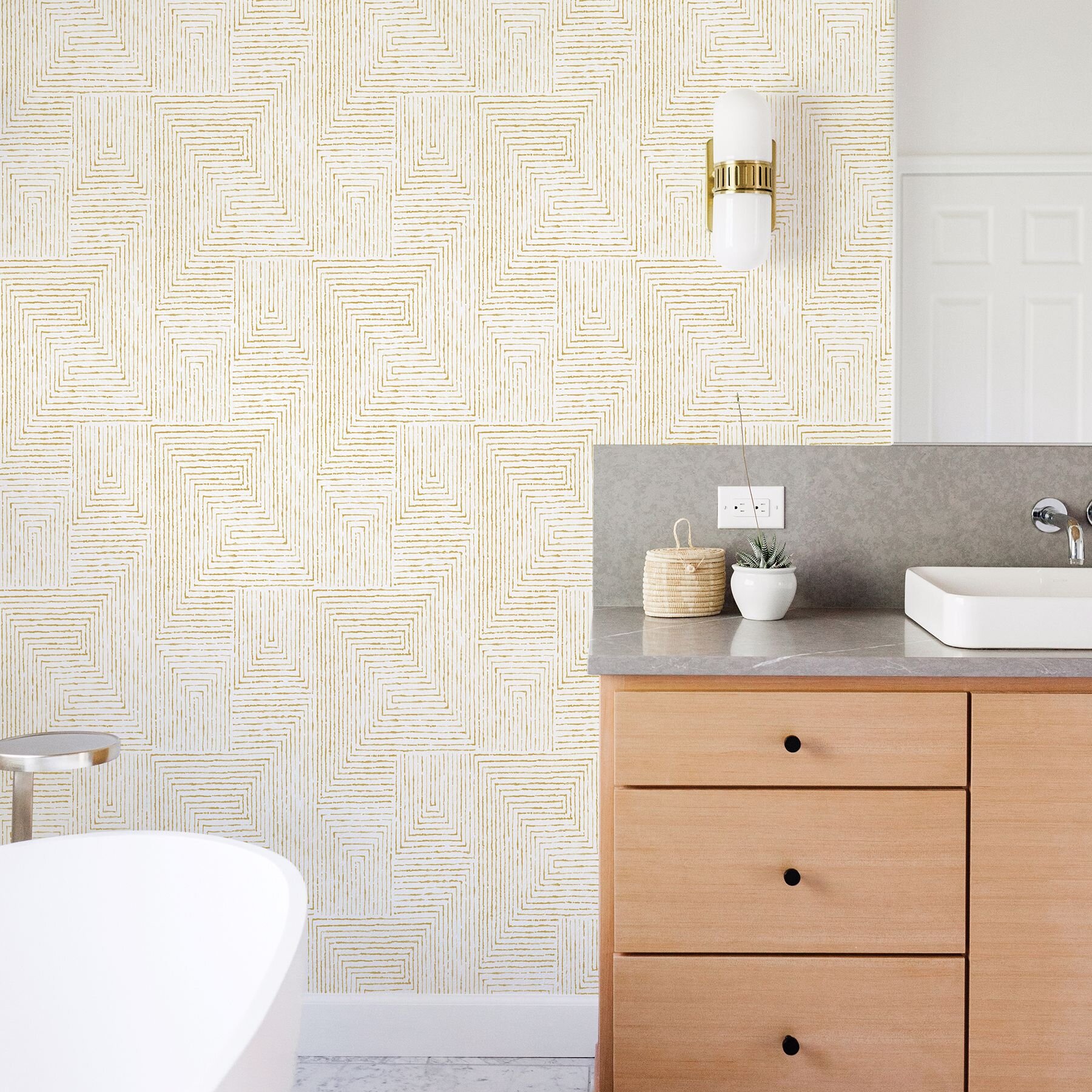 2964-25957 MERRITT GEOMETRIC WALLPAPER