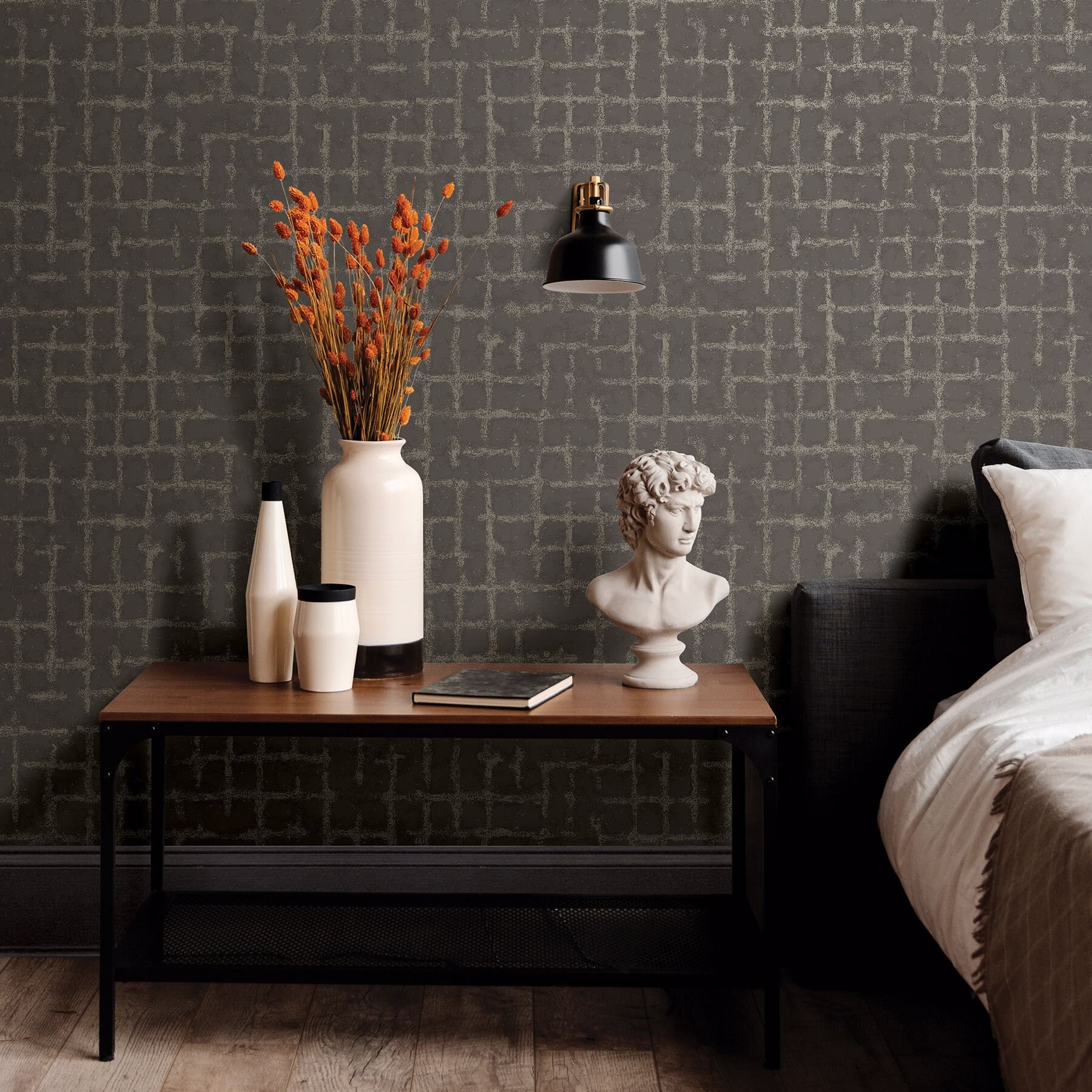 2964-87349 SHEA DISTRESSED WALLPAPER
