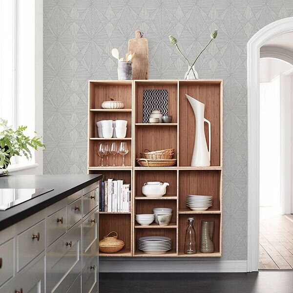 2908-25333 INTRINSIC GEOMETRIC WOOD WALLPAPER