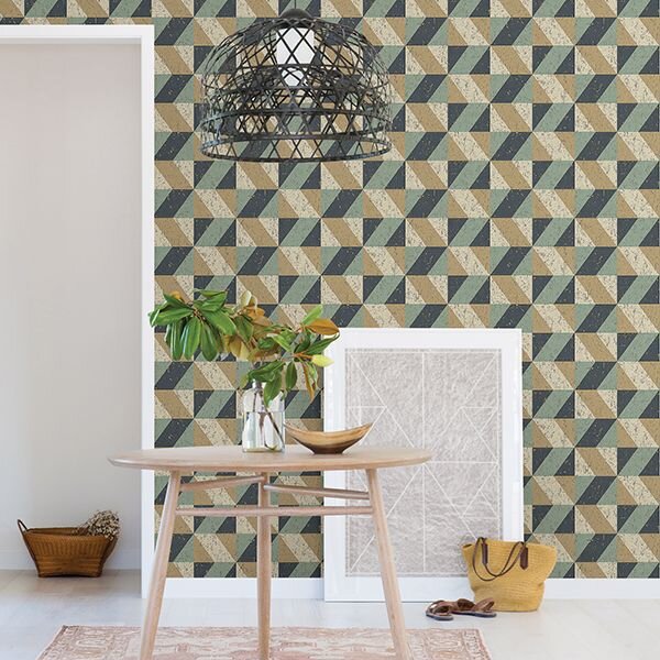 2908-25310 CERIUM CONCRETE GEOMETRIC WALLPAPER
