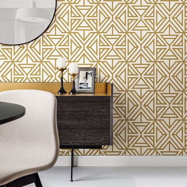 2902-87330 FLOCK HELIOS GEOMETRIC WALLPAPER