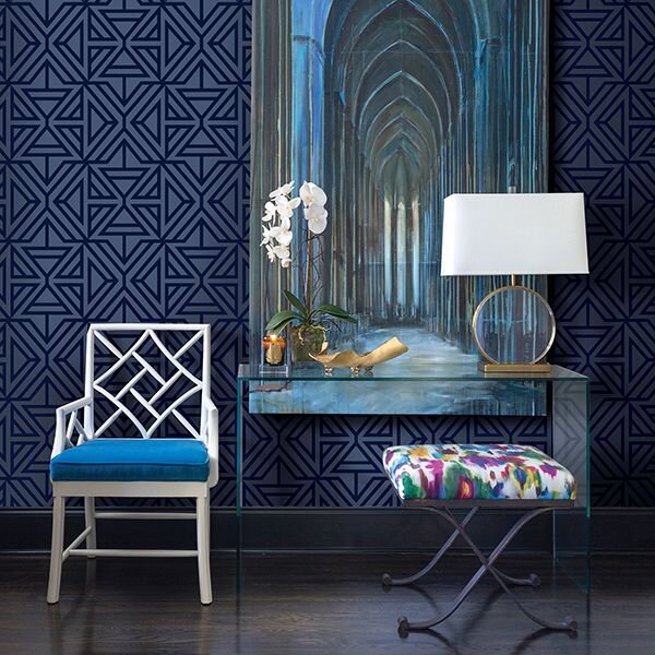 2902-87333 FLOCK HELIOS GEOMETRIC WALLPAPER