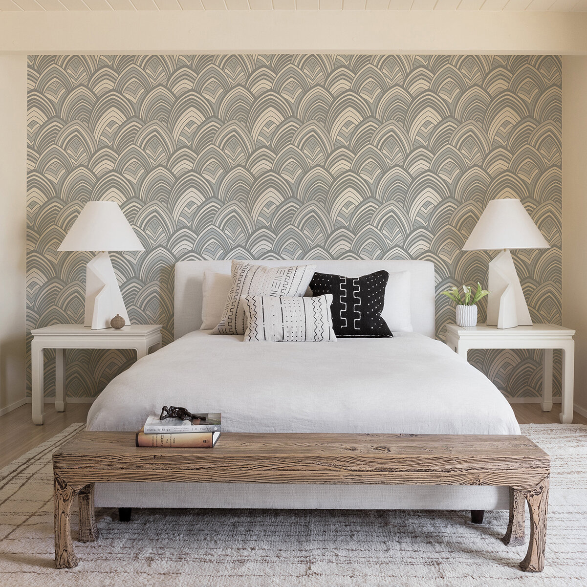 2969-87353 FLOCK CABARITA LEAVES WALLPAPER