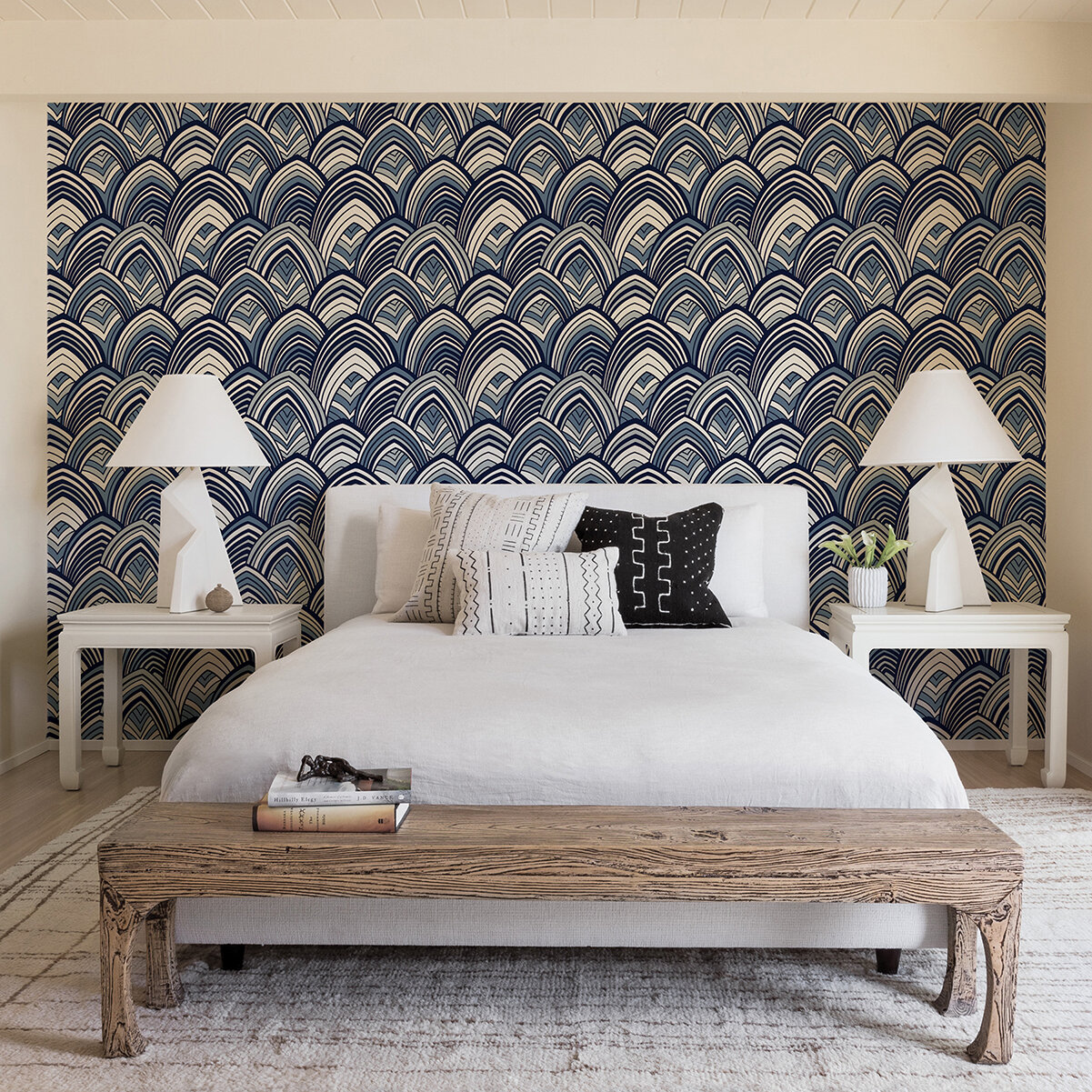 2969-87351 FLOCK CABARITA LEAVES WALLPAPER