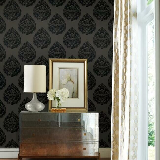 KT2144 TEARDROP DAMASK WALLPAPER