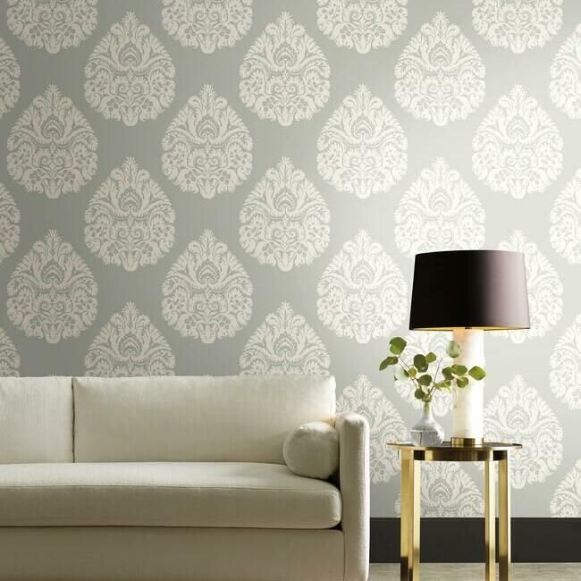 KT2145 TEARDROP DAMASK WALLPAPE