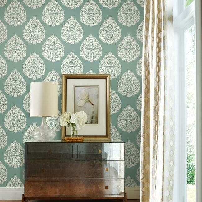 KT2146 TEARDROP DAMASK WALLPAPER