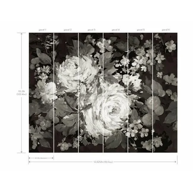 MU0248M IMPRESSIONIST FLORAL MURAL