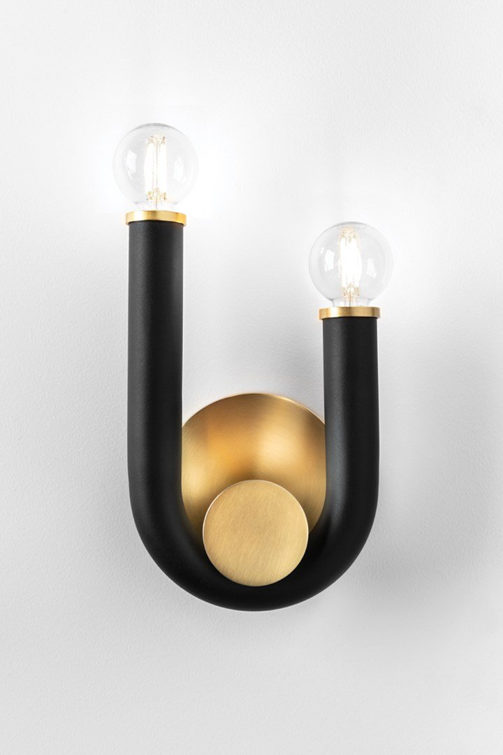 H382102-AGB/BK WHIT SCONCE