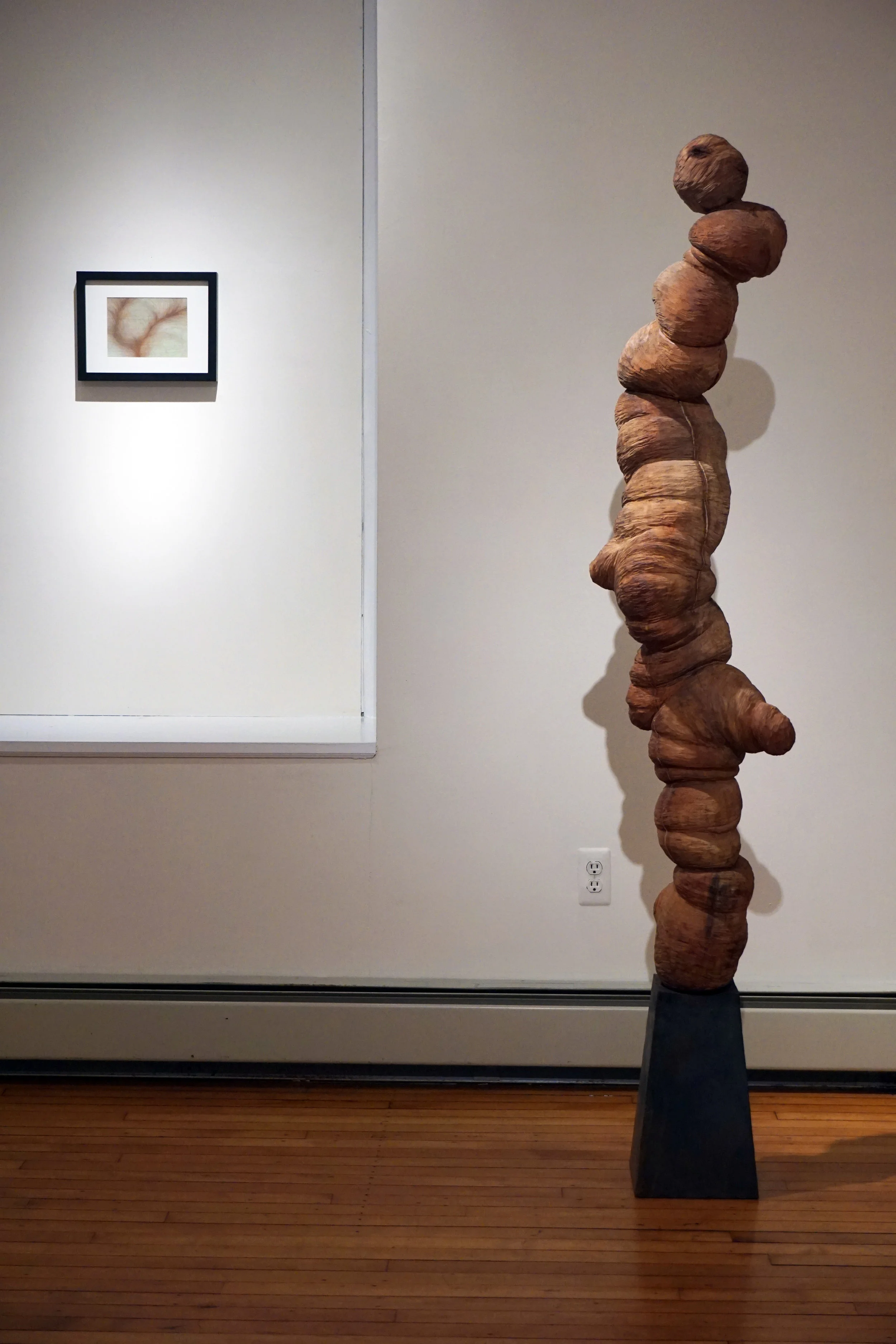 Precarious Presence , Wood and steel, 77 x 15 x 14 inches, 2015.