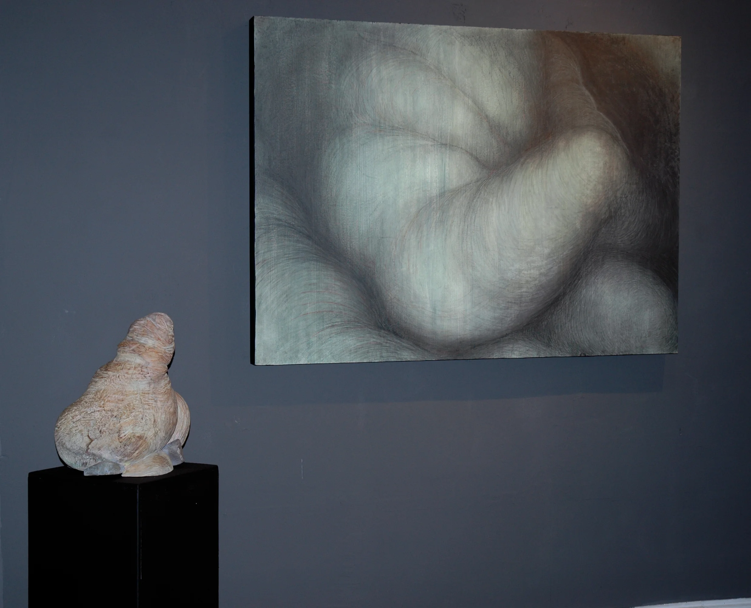 "Wood and Graphite", Roshkovska Gallery, Drawings and woodcarvings, Hudson, NY, 2015.
