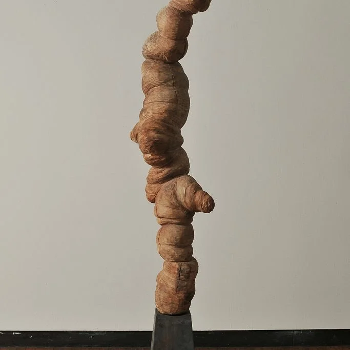   Precarious Presence , Wood and steel,&nbsp;&nbsp;77 x 15 x 14 inches, 2015. 