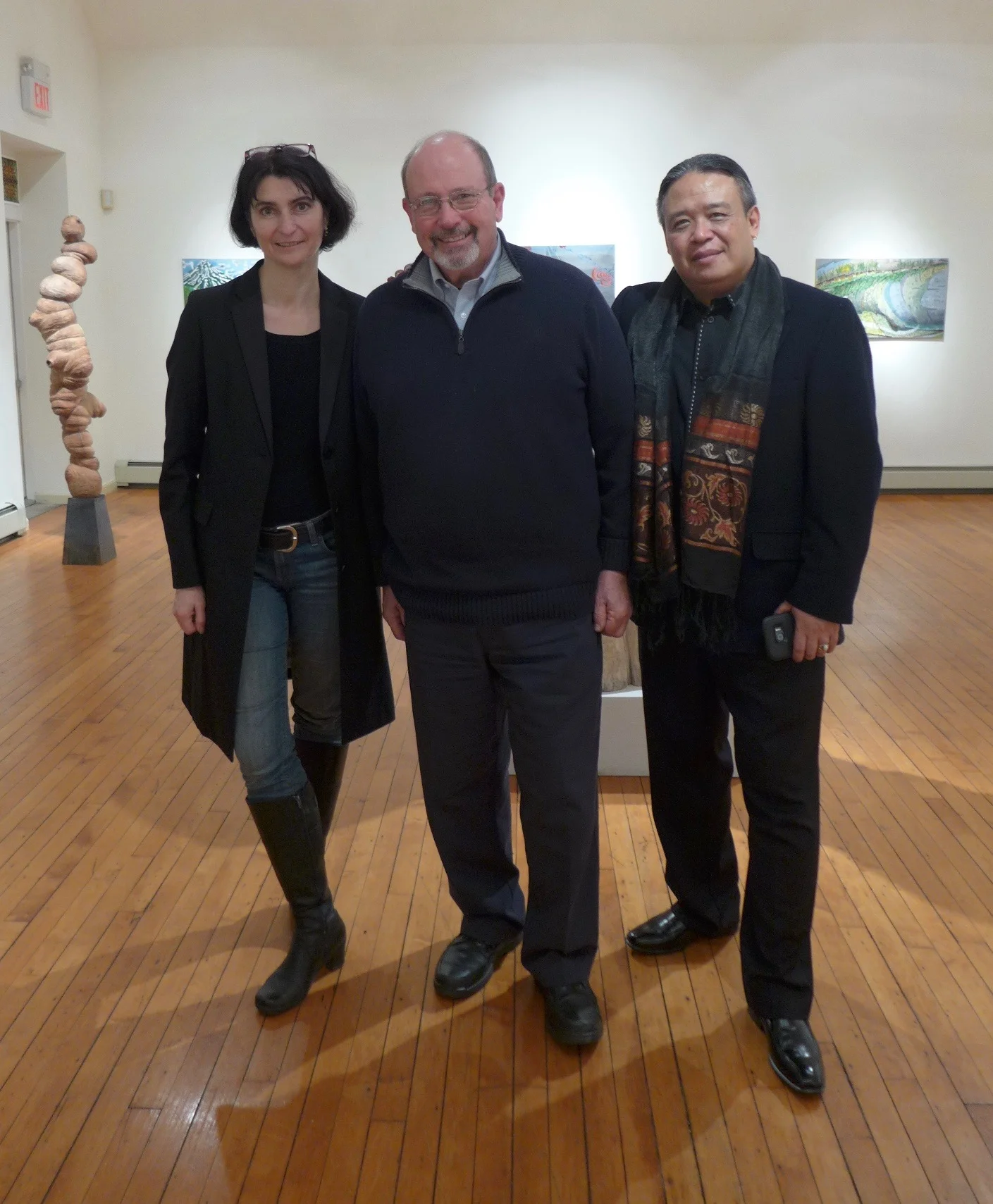 With friend Bill Graziano and curator/director of the gallery Tjokorda Gde Arsa Artha, following installation.
