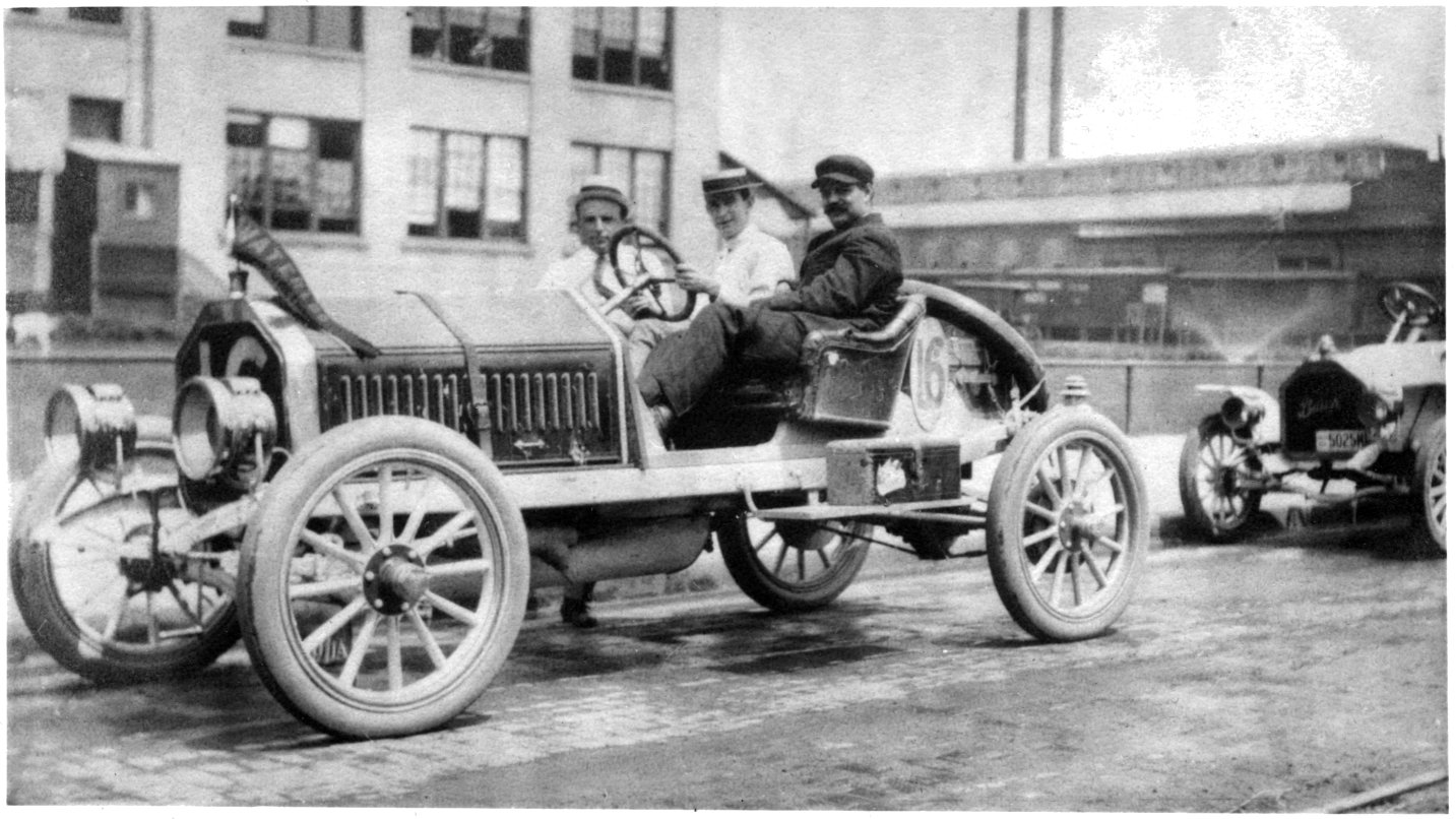 Louis Chevrolet in a Buick