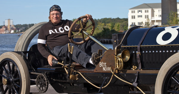Howard Kroplick in his 1909 Alco-6 Racer 'Black Beast'