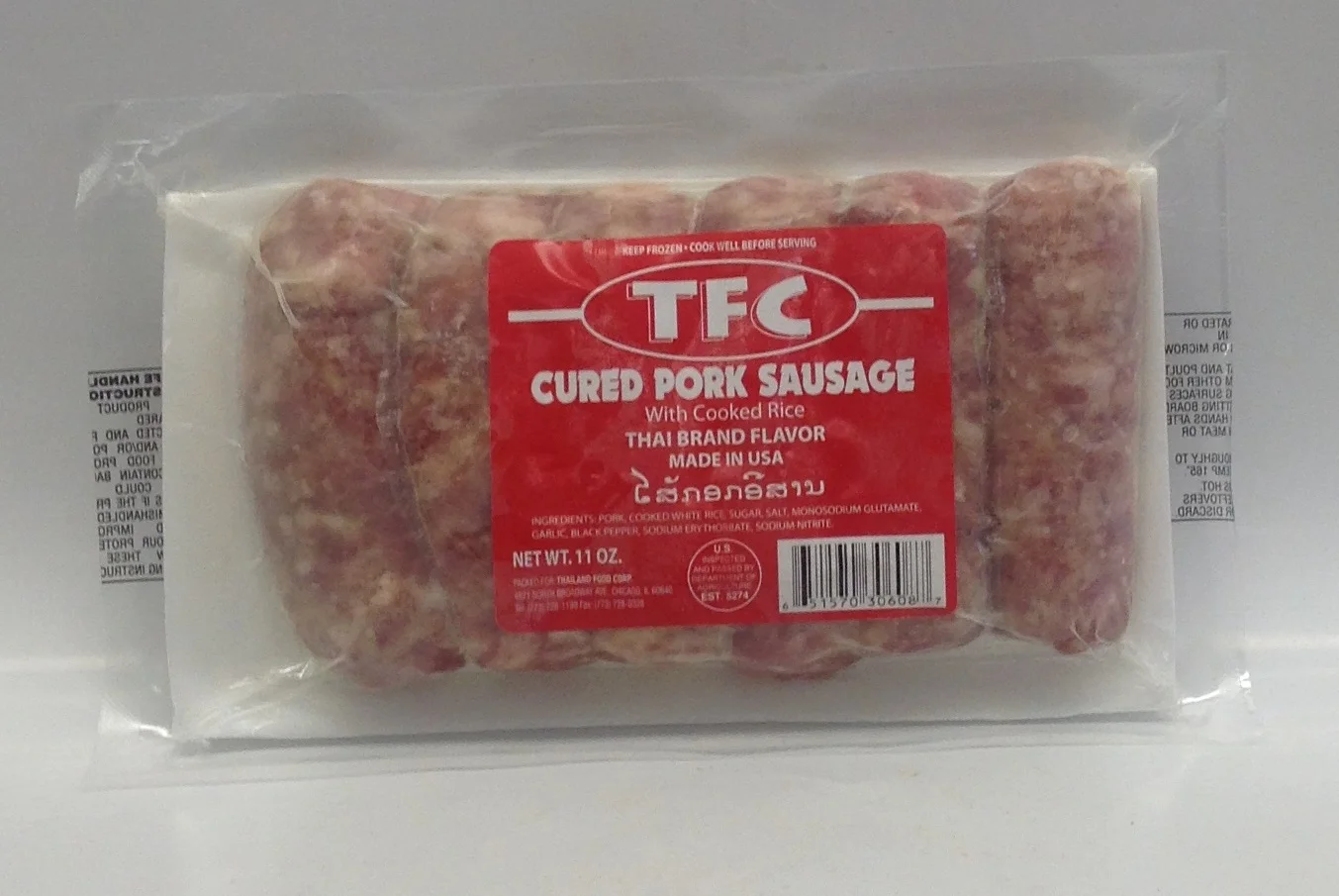 Frozen Pork Sausage (Thai), RedTFCFZM6129 20 tray x 6 pcs