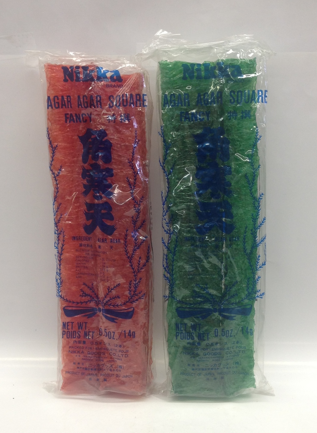 Agar Agar SquareNikkaBE10003 100x0.5 oz, RedBE10004 100x0.5 oz, Green