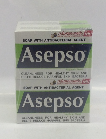 Asepso Soap (Green) w/ MangosteeenThaiSOA1110A 18x4x80 g