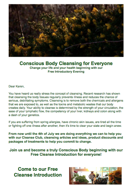 Spring Cleanse Newsletter May 2016