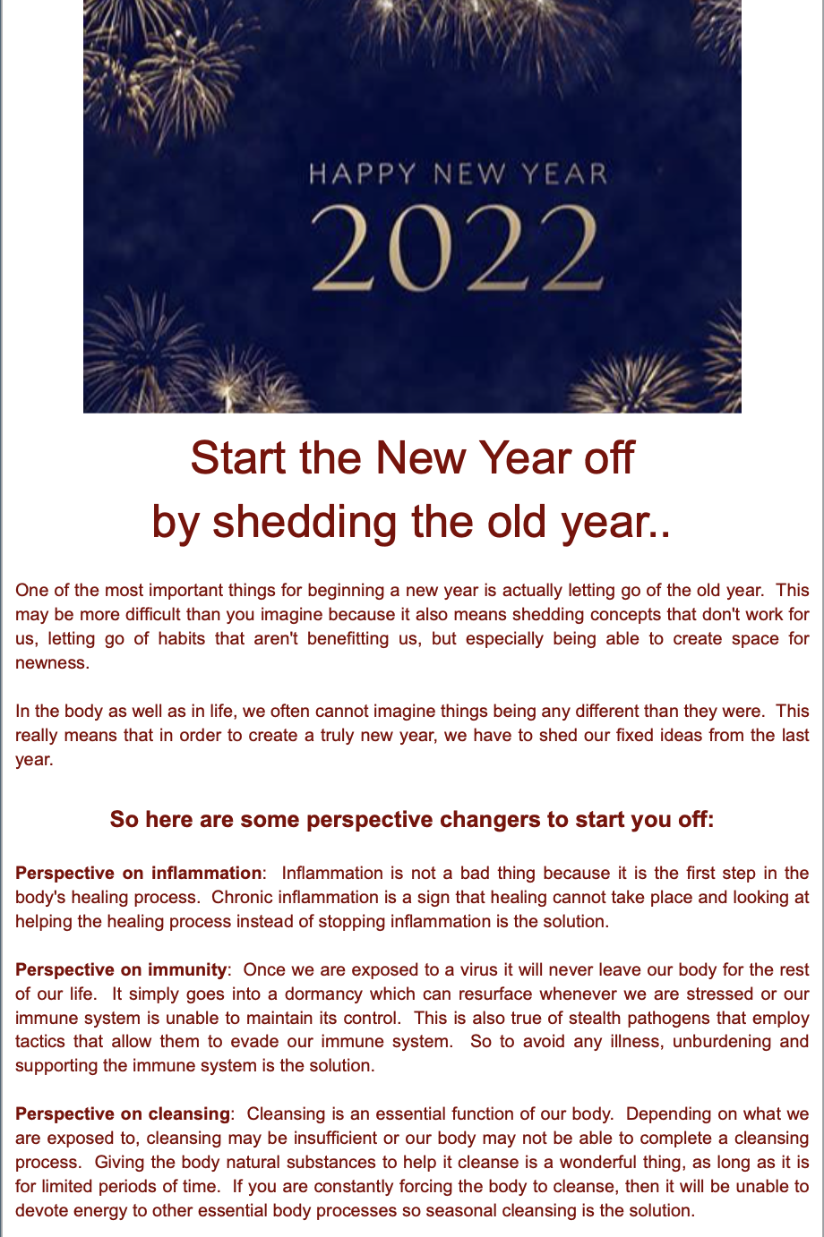 Thoughts For Your Newsletter Jan 2022
