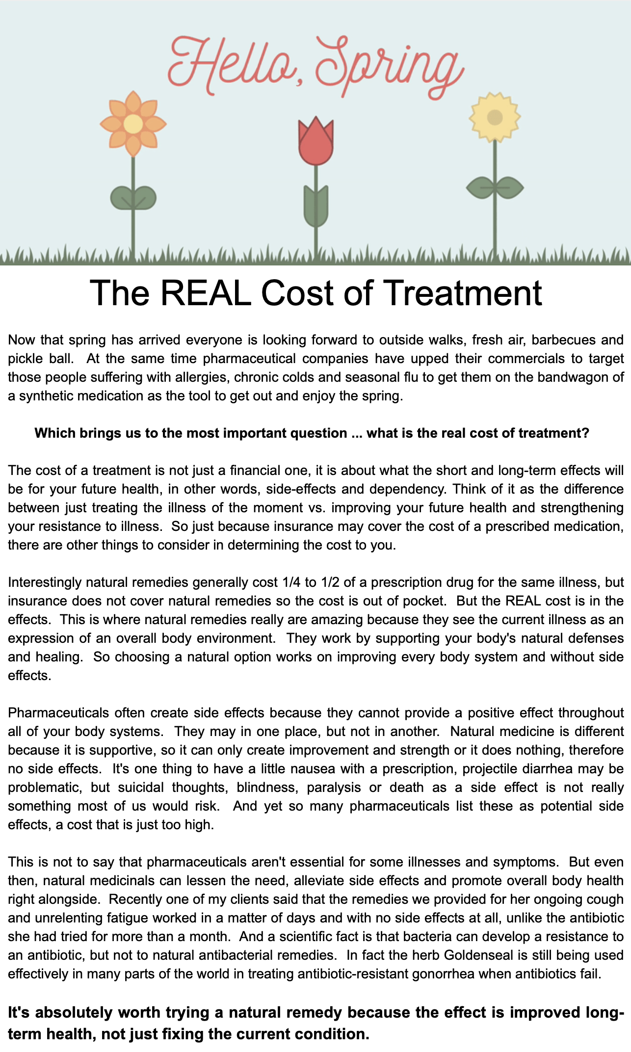The Real Cost of Treatment Mar 25