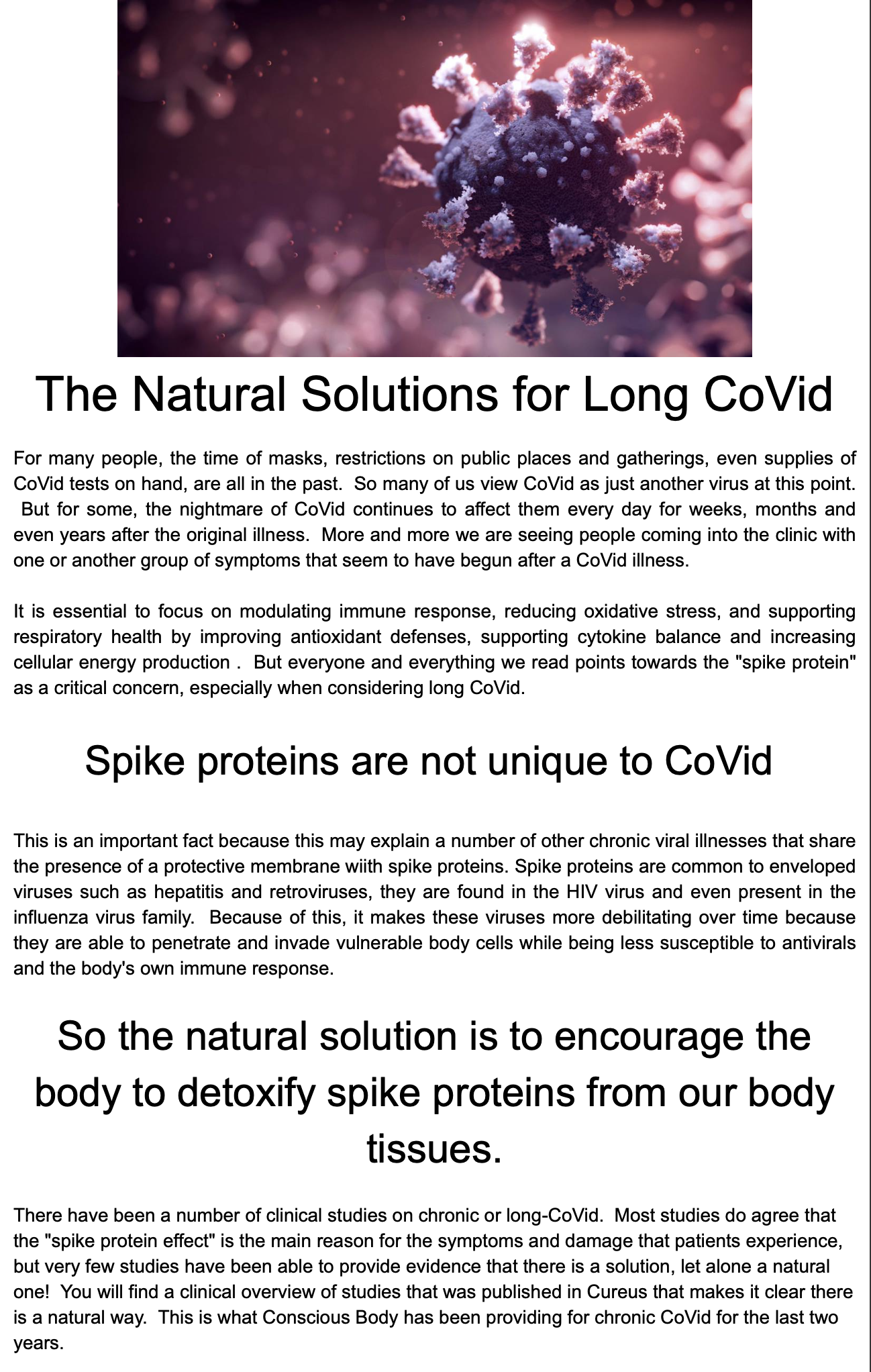 Natural Solutions for Long CoVid