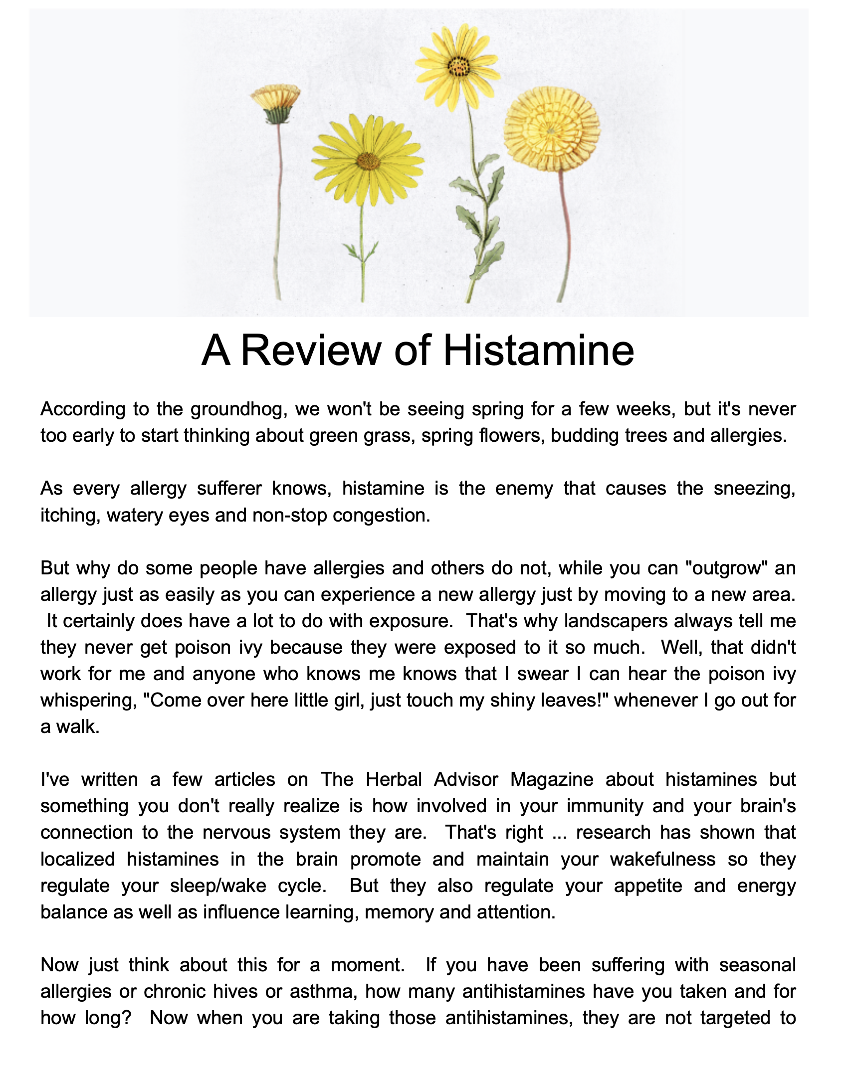 A Review of Histamine Feb 26