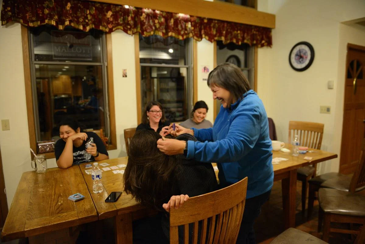 A friend stopped by new Lt. Governor Valerie Nurr’araluk Davidson’s house in Bethel for a hug and a lice check. After a career in tribal health and serving as the Department of Health and Social Service, the anonymous friend said the Lt. Governor’s lice checking skills were unmatched. November 14, 2018.