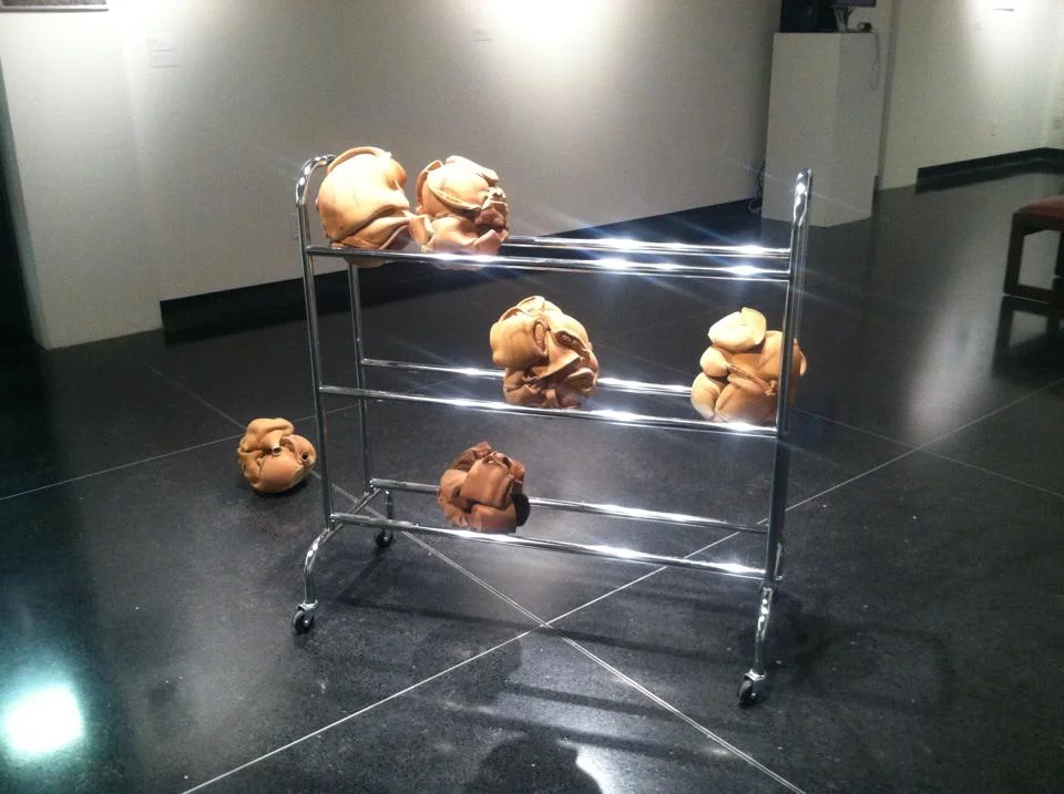 Basketballs 2014 Stoneware/Metal 39" x 17" x 42"