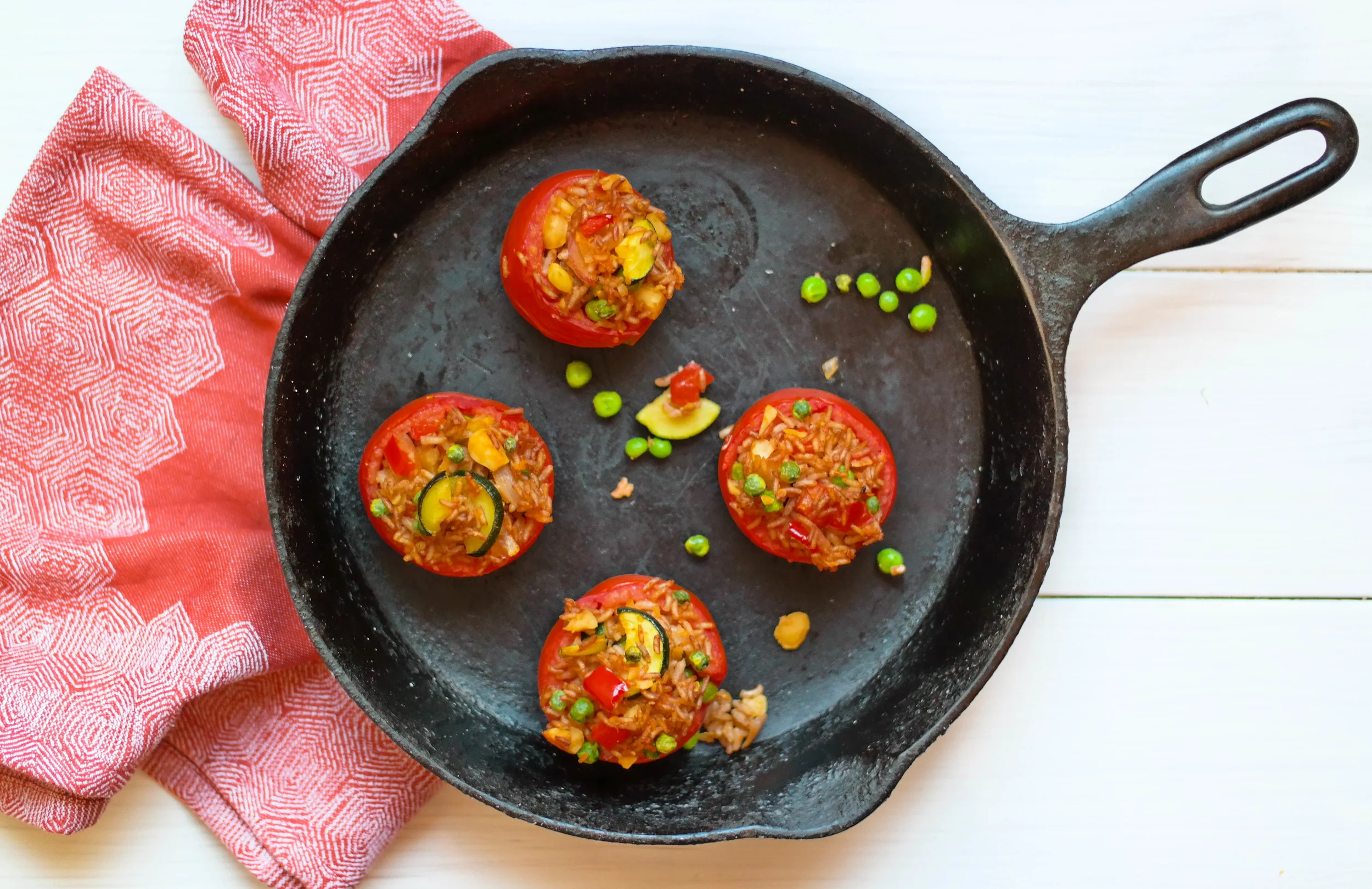 Stuffed Tomatoes with Pink Rice 