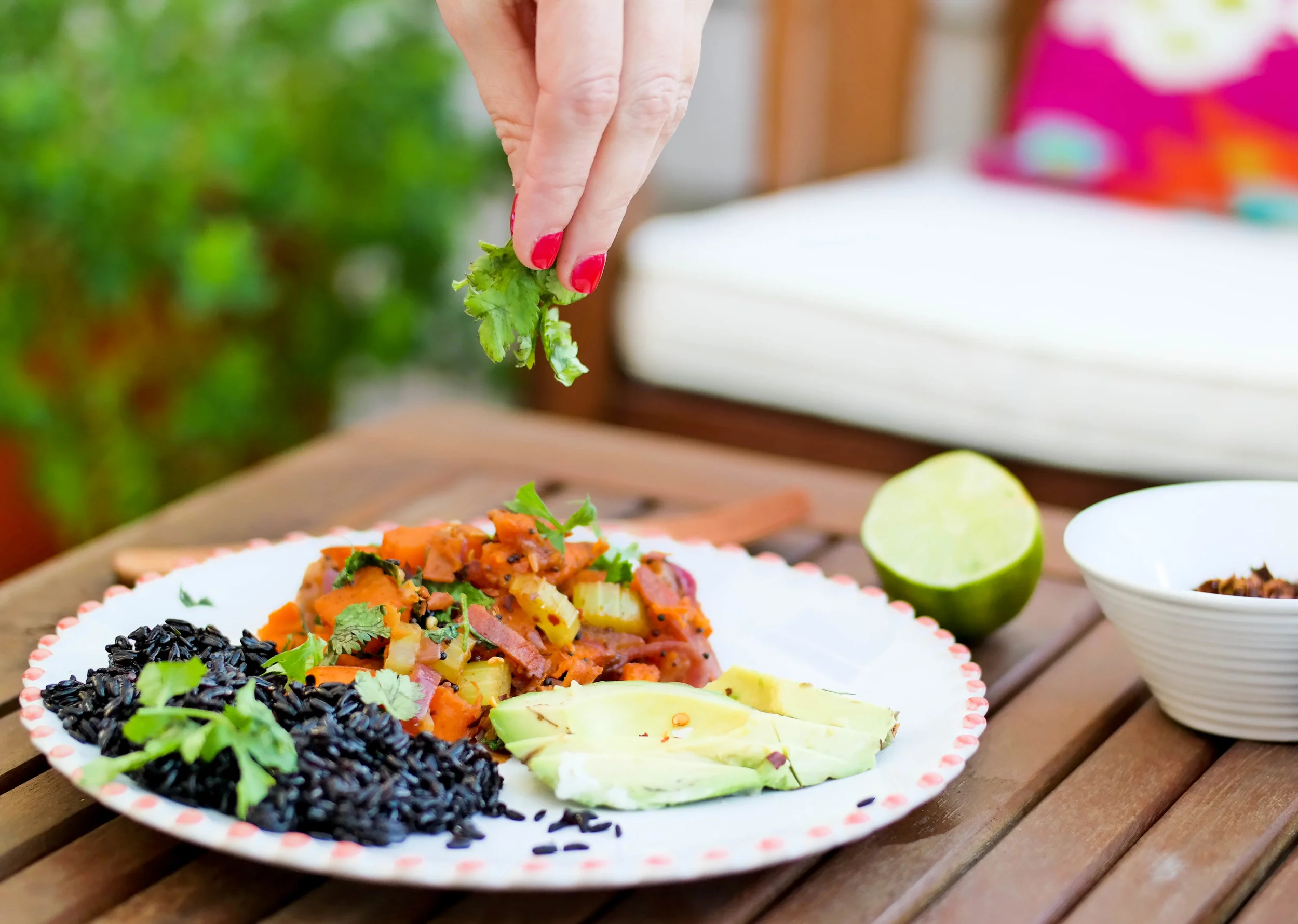 Spicy Sweet Potato Bowl with Black Rice