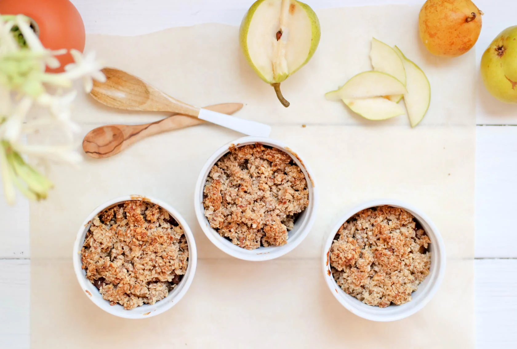 Nectarine and Pear Crumble 